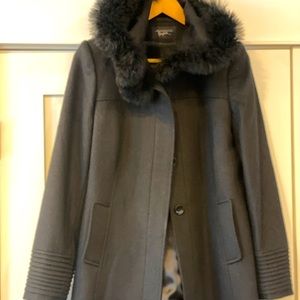 Sentaler mid-length fur-lined hood coat